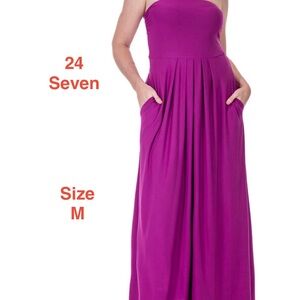 24Seven Women's Strapless Dress in Vibrant Purple
